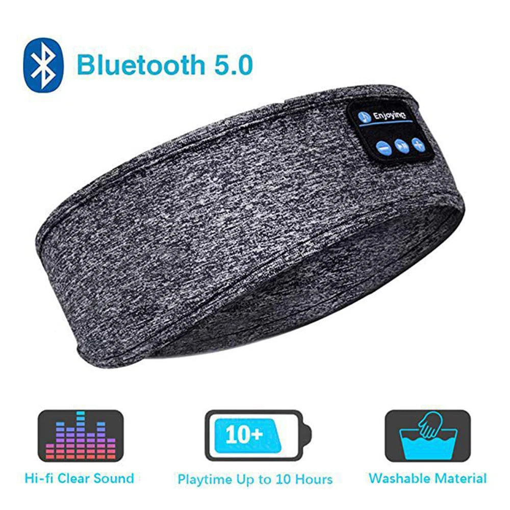 Wireless Bluetooth Sports Headband Earphones with Music Playback and Eye Mask Functionality