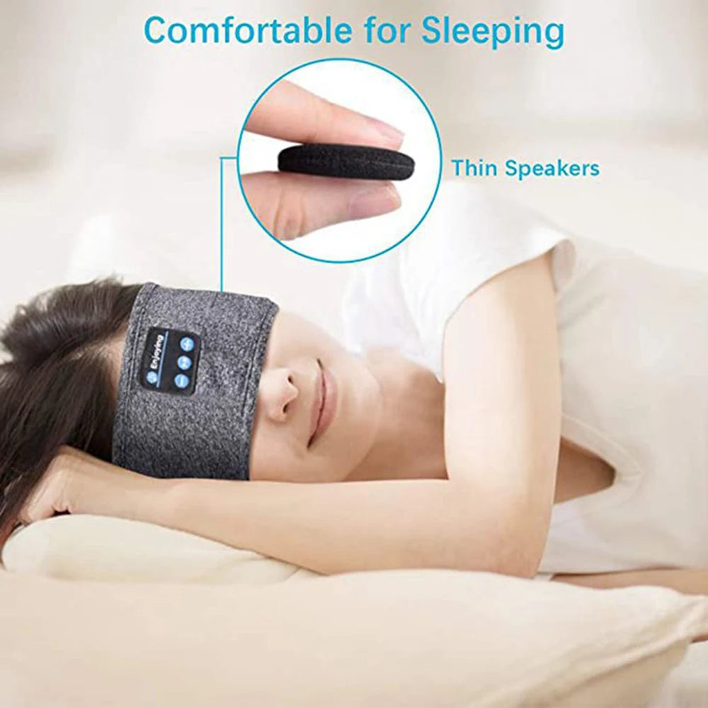 Wireless Bluetooth Sports Headband Earphones with Music Playback and Eye Mask Functionality